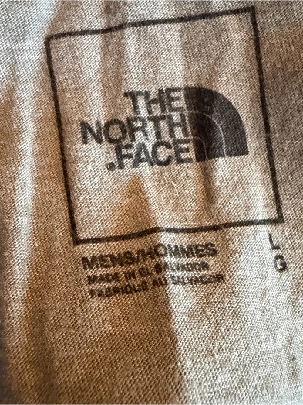 The North Face Grey T-Shirt Blue Detail Logo Stretch Classic Short Sleeve Large